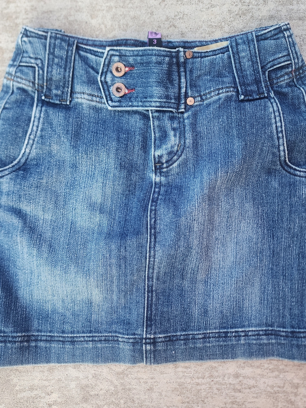 Vintage Dollhouse Denim Mini Blue Jean Skirt, Womens Sz 3